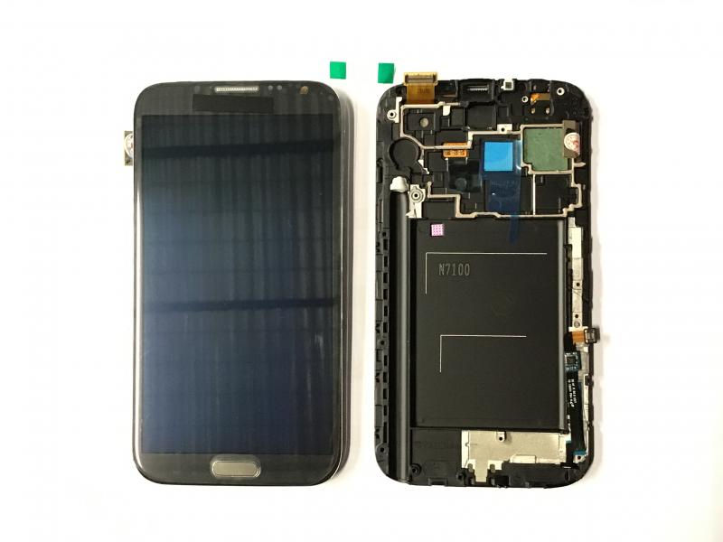 LCD PANTALLA SAMSUNG GALAXY NOTE 2 II N7100 COMPLETA GRIS CON MARCO