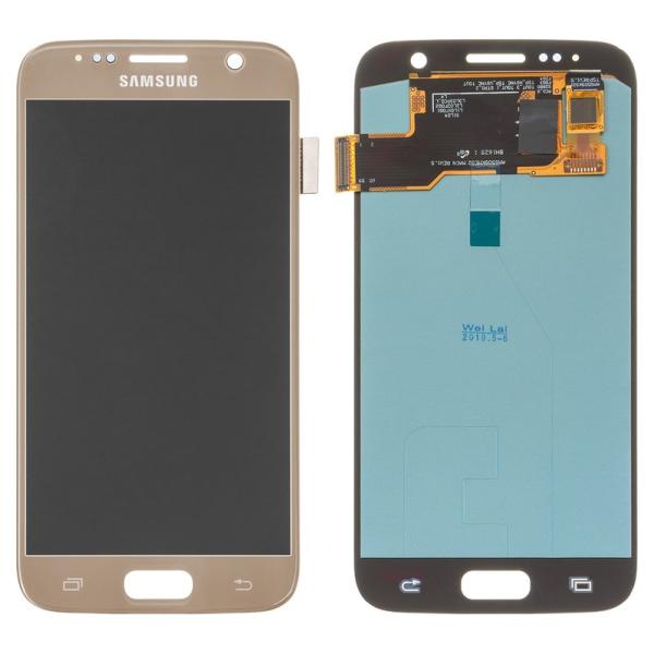 LCD PANTALLA SAMSUNG GALAXY S7 G930 COMPLETA DORADA SIN MARCO