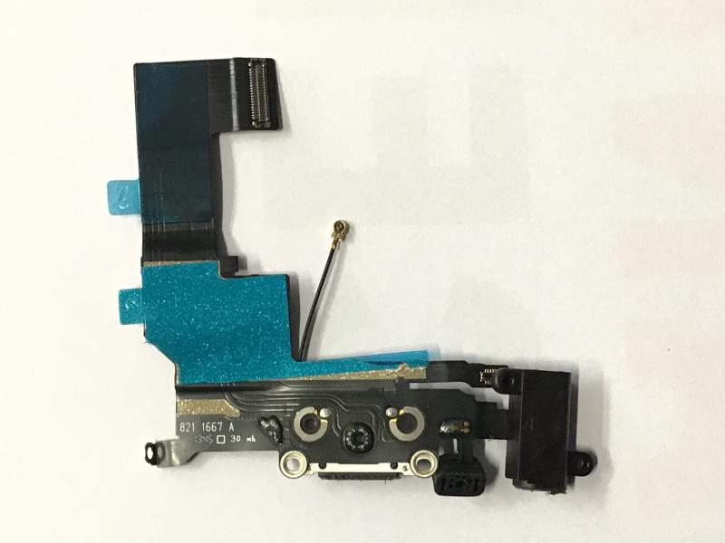 FLEX RACK DE CARGA IPHONE 5GS 5S C MICROFONO JACK AUDIO NEGRO