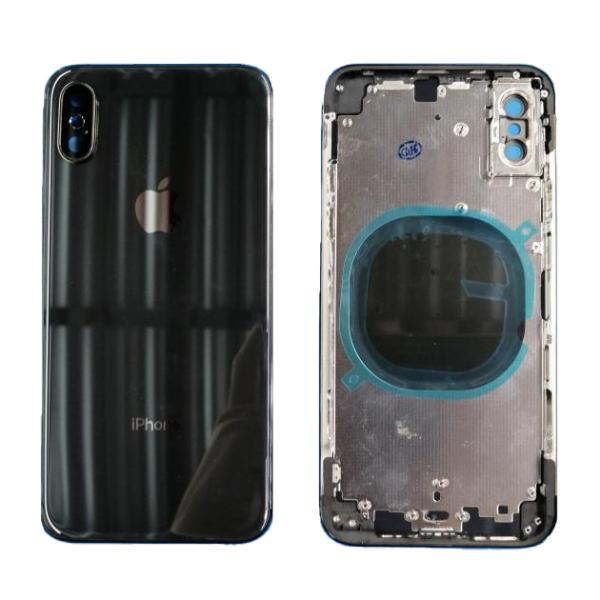 CARATULA IPHONE XS NEGRA CON MARCO