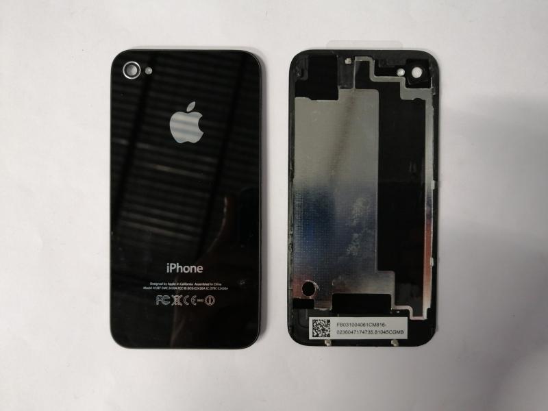 TAPA IPHONE 4GS 4S A1387 NEGRA SIN MARCO