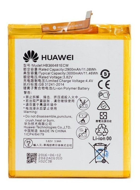 BATERIA HUAWEI HB366481ECW- P SMART 2018 HONOR 8 P9 P20 LITE P9 LITE P10 LITE P SMART 2018 Y6 2019