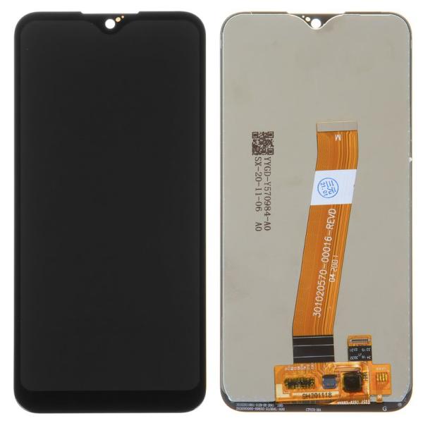 LCD PANTALLA SAMSUNG GALAXY A01 COMPLETA CONECTOR GRANDE NEGRA SIN MARCO