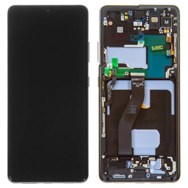 LCD PANTALLA SAMSUNG GALAXY S21 ULTRA 5G COMPLETA NEGRA CON MARCO
