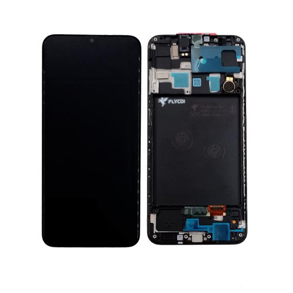 LCD PANTALLA SAMSUNG GALAXY A20 A205 COMPLETA FLYCDI NEGRA CON MARCO