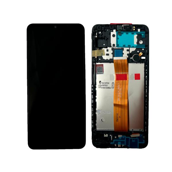 LCD PANTALLA SAMSUNG GALAXY A12 NACHO A127F COMPLETA FLYCDI NEGRA CON MARCO